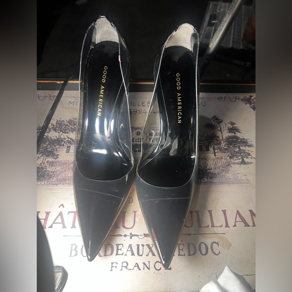 Good American  -Khloe Khardashian - as she calls them cindefuckingrella shoes